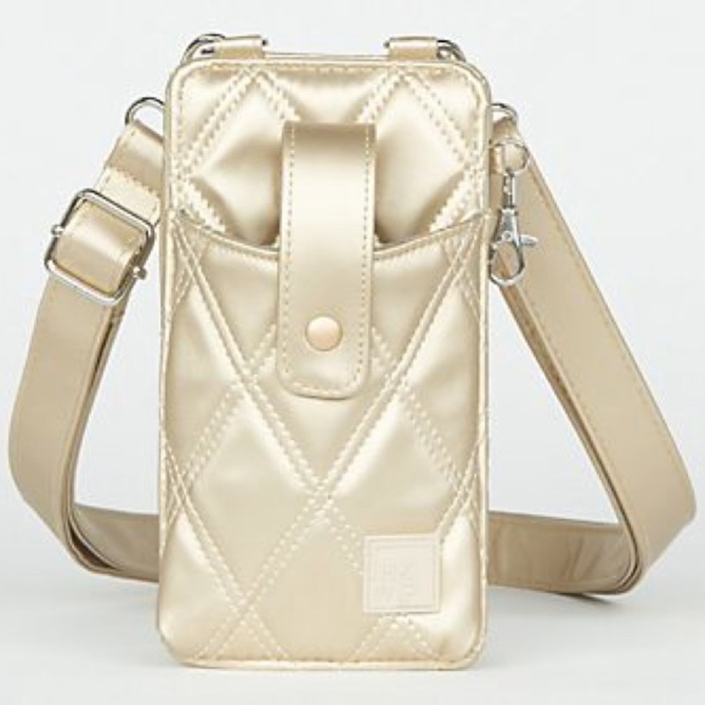 IHKWIP Ring Ring Cellphone crossbody RFID wallet bag purse NWT metallic neutral